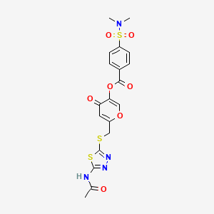 6-(((5-acetamido-1,3,4-thiadiazol-2-yl)thio)methyl)-4-oxo-4H-pyran-3-yl 4-(N,N-dimethylsulfamoyl)benzoate
