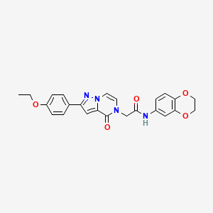 molecular formula C24H22N4O5 B2757544 N-(2,3-dihydro-1,4-benzodioxin-6-yl)-2-[2-(4-ethoxyphenyl)-4-oxopyrazolo[1,5-a]pyrazin-5(4H)-yl]acetamide CAS No. 941876-57-9