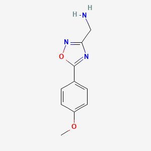 molecular formula C10H11N3O2 B2757547 [5-(4-Methoxyphenyl)-1,2,4-oxadiazol-3-yl]methanamine CAS No. 914810-86-9