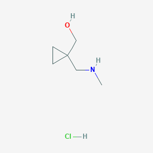 molecular formula C6H14ClNO B2757554 [1-(Methylaminomethyl)cyclopropyl]methanol;hydrochloride CAS No. 2309475-53-2
