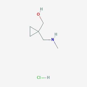 molecular formula C6H14ClNO B2757554 [1-[(Methylamino)methyl]cyclopropyl]methanol HCl CAS No. 2309475-53-2