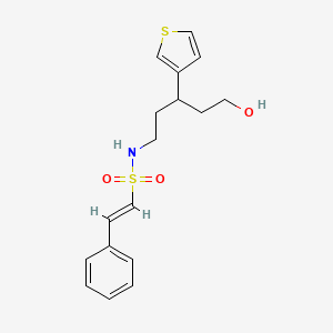 (E)-N-(5-hydroxy-3-(thiophen-3-yl)pentyl)-2-phenylethenesulfonamide