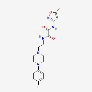 molecular formula C18H22FN5O3 B2757556 N1-(2-(4-(4-氟苯基)哌嗪-1-基)乙基)-N2-(5-甲基异噁唑-3-基)草酰胺 CAS No. 1049571-37-0