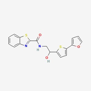 N-{2-[5-(furan-2-yl)thiophen-2-yl]-2-hydroxyethyl}-1,3-benzothiazole-2-carboxamide