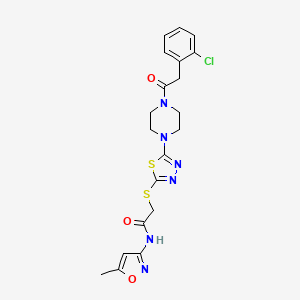 2-((5-(4-(2-(2-chlorophenyl)acetyl)piperazin-1-yl)-1,3,4-thiadiazol-2-yl)thio)-N-(5-methylisoxazol-3-yl)acetamide