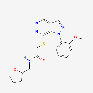 2-((1-(2-methoxyphenyl)-4-methyl-1H-pyrazolo[3,4-d]pyridazin-7-yl)thio)-N-((tetrahydrofuran-2-yl)methyl)acetamide