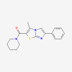 molecular formula C18H19N3OS B2757601 (3-甲基-6-苯基咪唑并[2,1-b]噻唑-2-基)(哌啶-1-基)甲酮 CAS No. 852132-43-5