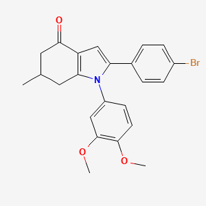 1-(3,4-Dimethoxyphenyl)-2-(4-bromophenyl)-6-methyl-5,6,7-trihydroindol-4-one