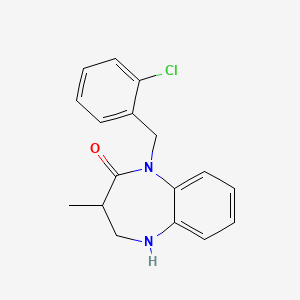 molecular formula C17H17ClN2O B2757614 1-(2-chlorobenzyl)-3-methyl-1,3,4,5-tetrahydro-2H-1,5-benzodiazepin-2-one CAS No. 950306-57-7