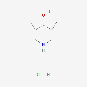 molecular formula C9H20ClNO B2757617 3,3,5,5-Tetramethylpiperidin-4-ol;hydrochloride CAS No. 2416237-44-8