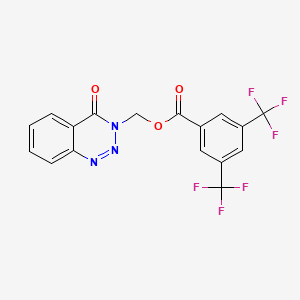 molecular formula C17H9F6N3O3 B2757629 (4-Oxo-1,2,3-benzotriazin-3-yl)methyl 3,5-bis(trifluoromethyl)benzoate CAS No. 851863-00-8