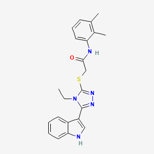 molecular formula C22H23N5OS B2757635 N-(2,3-dimethylphenyl)-2-((4-ethyl-5-(1H-indol-3-yl)-4H-1,2,4-triazol-3-yl)thio)acetamide CAS No. 852143-64-7