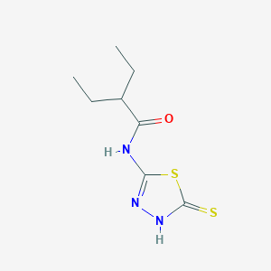 molecular formula C8H13N3OS2 B2757640 2-乙基-N-(5-巯基-1,3,4-噻二唑-2-基)丁酰胺 CAS No. 392244-02-9