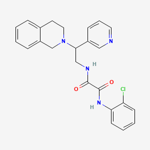 molecular formula C24H23ClN4O2 B2757649 N-(2-chlorophenyl)-N'-[2-(3,4-dihydroisoquinolin-2(1H)-yl)-2-pyridin-3-ylethyl]ethanediamide CAS No. 903287-17-2