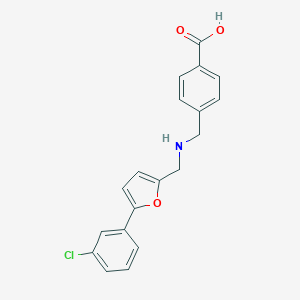 molecular formula C19H16ClNO3 B275765 4-[({[5-(3-Chlorophenyl)-2-furyl]methyl}amino)methyl]benzoic acid 