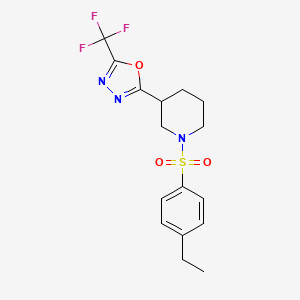 2-(1-((4-Ethylphenyl)sulfonyl)piperidin-3-yl)-5-(trifluoromethyl)-1,3,4-oxadiazole