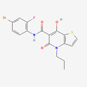 N-(4-bromo-2-fluorophenyl)-7-hydroxy-5-oxo-4-propyl-4,5-dihydrothieno[3,2-b]pyridine-6-carboxamide