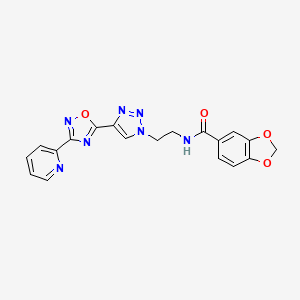 N-(2-(4-(3-(pyridin-2-yl)-1,2,4-oxadiazol-5-yl)-1H-1,2,3-triazol-1-yl)ethyl)benzo[d][1,3]dioxole-5-carboxamide