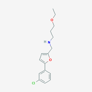 molecular formula C16H20ClNO2 B275766 N-{[5-(3-chlorophenyl)furan-2-yl]methyl}-3-ethoxypropan-1-amine 