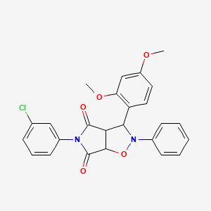 5-(3-chlorophenyl)-3-(2,4-dimethoxyphenyl)-2-phenyldihydro-2H-pyrrolo[3,4-d]isoxazole-4,6(5H,6aH)-dione