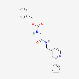 molecular formula C20H19N3O3S B2757672 Benzyl (2-oxo-2-(((2-(thiophen-2-yl)pyridin-4-yl)methyl)amino)ethyl)carbamate CAS No. 2034271-28-6