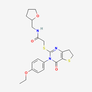 2-((3-(4-ethoxyphenyl)-4-oxo-3,4,6,7-tetrahydrothieno[3,2-d]pyrimidin-2-yl)thio)-N-((tetrahydrofuran-2-yl)methyl)acetamide