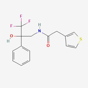 molecular formula C15H14F3NO2S B2757682 2-(thiophen-3-yl)-N-(3,3,3-trifluoro-2-hydroxy-2-phenylpropyl)acetamide CAS No. 1788541-98-9