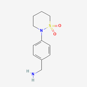 molecular formula C11H16N2O2S B2757684 2-(4-(氨甲基)苯基)-1lambda(6),2-噻嗪环-1,1-二酮 CAS No. 1368420-44-3