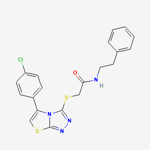 2-((5-(4-chlorophenyl)thiazolo[2,3-c][1,2,4]triazol-3-yl)thio)-N-phenethylacetamide