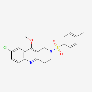 molecular formula C21H21ClN2O3S B2757688 8-chloro-10-ethoxy-2-(4-methylbenzenesulfonyl)-1H,2H,3H,4H-benzo[b]1,6-naphthyridine CAS No. 2320926-49-4