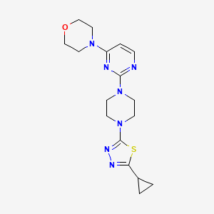molecular formula C17H23N7OS B2757689 4-[2-[4-(5-Cyclopropyl-1,3,4-thiadiazol-2-yl)piperazin-1-yl]pyrimidin-4-yl]morpholine CAS No. 2415465-82-4