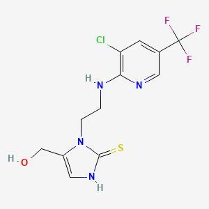 [1-(2-{[3-Chloro-5-(trifluoromethyl)-2-pyridinyl]-amino}ethyl)-2-sulfanyl-1H-imidazol-5-yl]methanol