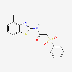 2-(benzenesulfonyl)-N-(4-methyl-1,3-benzothiazol-2-yl)acetamide