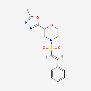 2-(5-Methyl-1,3,4-oxadiazol-2-yl)-4-[(E)-2-phenylethenyl]sulfonylmorpholine