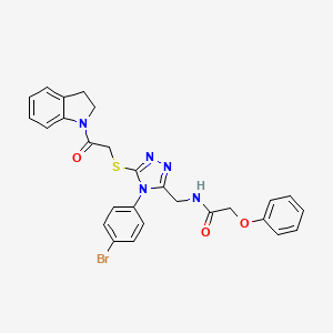 N-((4-(4-bromophenyl)-5-((2-(indolin-1-yl)-2-oxoethyl)thio)-4H-1,2,4-triazol-3-yl)methyl)-2-phenoxyacetamide