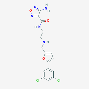 4-amino-N-[2-({[5-(3,5-dichlorophenyl)furan-2-yl]methyl}amino)ethyl]-1,2,5-oxadiazole-3-carboxamide