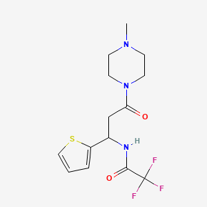 molecular formula C14H18F3N3O2S B2757720 2,2,2-三氟-N-[3-(4-甲基哌嗪基)-3-氧代-1-(2-噻吩基)丙基]乙酰胺 CAS No. 861209-42-9