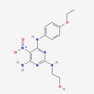 2-((4-Amino-6-((4-ethoxyphenyl)amino)-5-nitropyrimidin-2-yl)amino)ethanol