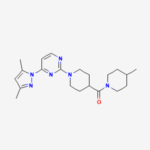 {1-[4-(3,5-dimethyl-1H-pyrazol-1-yl)-2-pyrimidinyl]-4-piperidyl}(4-methylpiperidino)methanone