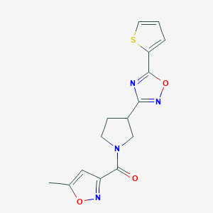 (5-Methylisoxazol-3-yl)(3-(5-(thiophen-2-yl)-1,2,4-oxadiazol-3-yl)pyrrolidin-1-yl)methanone