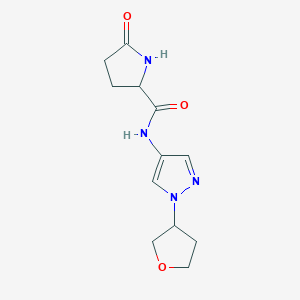 5-oxo-N-(1-(tetrahydrofuran-3-yl)-1H-pyrazol-4-yl)pyrrolidine-2-carboxamide