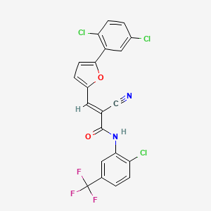 (E)-N-[2-chloro-5-(trifluoromethyl)phenyl]-2-cyano-3-[5-(2,5-dichlorophenyl)furan-2-yl]prop-2-enamide