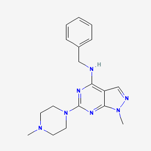 molecular formula C18H23N7 B2757757 N-benzyl-1-methyl-6-(4-methylpiperazin-1-yl)-1H-pyrazolo[3,4-d]pyrimidin-4-amine CAS No. 897758-16-6