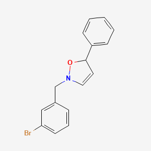 molecular formula C16H14BrNO B2757761 2-(3-Bromobenzyl)-5-phenyl-2,5-dihydroisoxazole CAS No. 939893-30-8