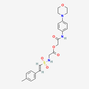 molecular formula C23H27N3O6S B2757765 [2-(4-morpholin-4-ylanilino)-2-oxoethyl] 2-[[(E)-2-(4-methylphenyl)ethenyl]sulfonylamino]acetate CAS No. 878126-64-8