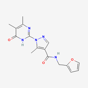 1-(4,5-dimethyl-6-oxo-1,6-dihydropyrimidin-2-yl)-N-(furan-2-ylmethyl)-5-methyl-1H-pyrazole-4-carboxamide