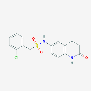 molecular formula C16H15ClN2O3S B2757774 1-(2-chlorophenyl)-N-(2-oxo-1,2,3,4-tetrahydroquinolin-6-yl)methanesulfonamide CAS No. 922059-76-5