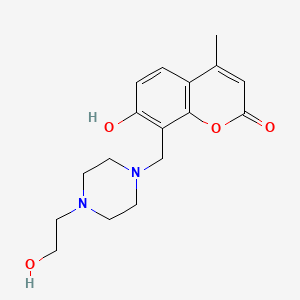 molecular formula C17H22N2O4 B2757780 7-Hydroxy-8-[[4-(2-hydroxyethyl)-1-piperazinyl]methyl]-4-methyl-1-benzopyran-2-one CAS No. 294875-39-1