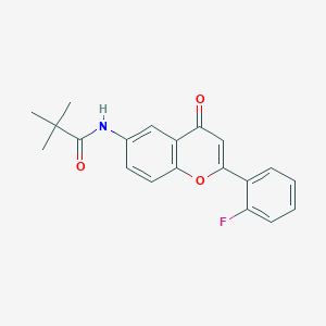 N-[2-(2-fluorophenyl)-4-oxochromen-6-yl]-2,2-dimethylpropanamide