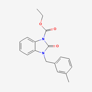 molecular formula C18H18N2O3 B2757783 乙基-3-(3-甲基苯甲基)-2-氧代-2,3-二氢-1H-1,3-苯并咪唑-1-甲酸酯 CAS No. 339013-47-7